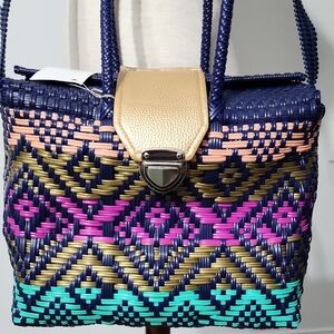 Medium Woven Recycled Plastic Handbag